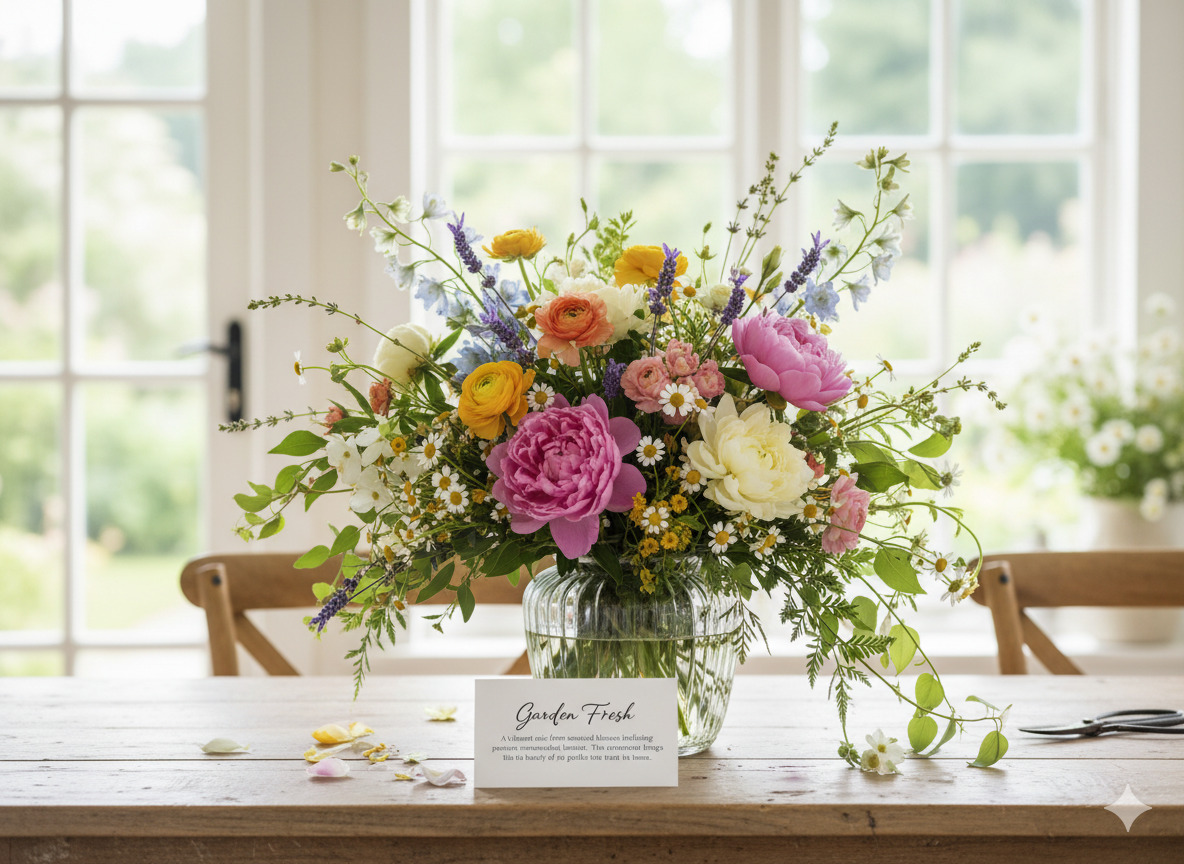 Garden-style mixed flower bouquet